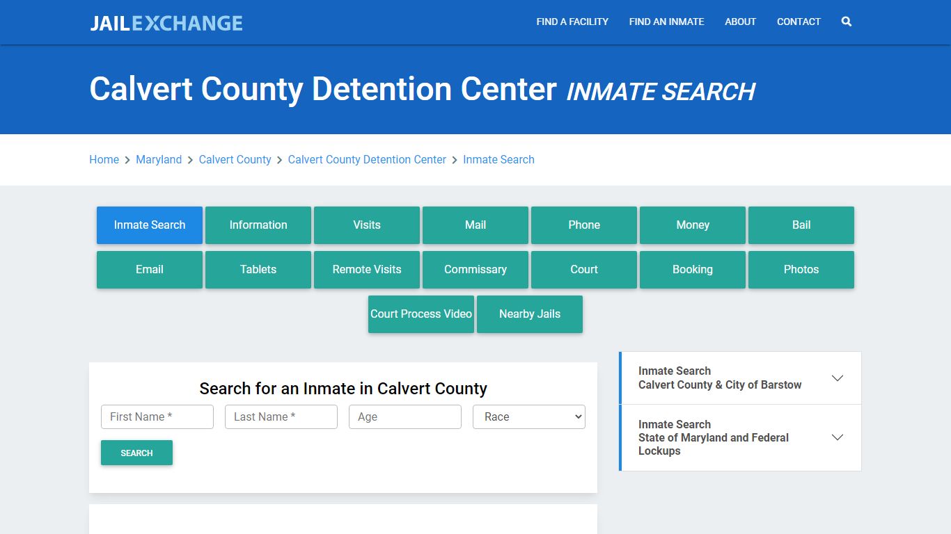 Calvert County Detention Center Inmate Search - Jail Exchange